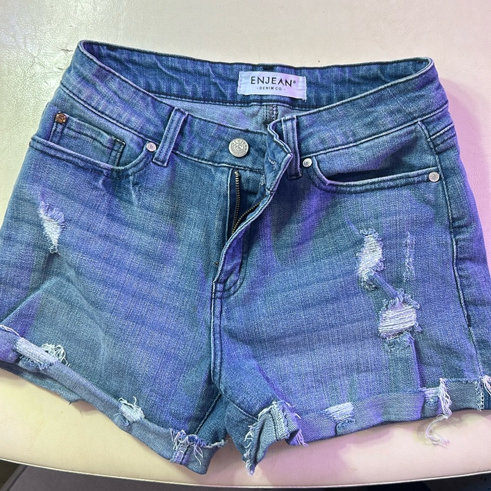 Denim short shorts